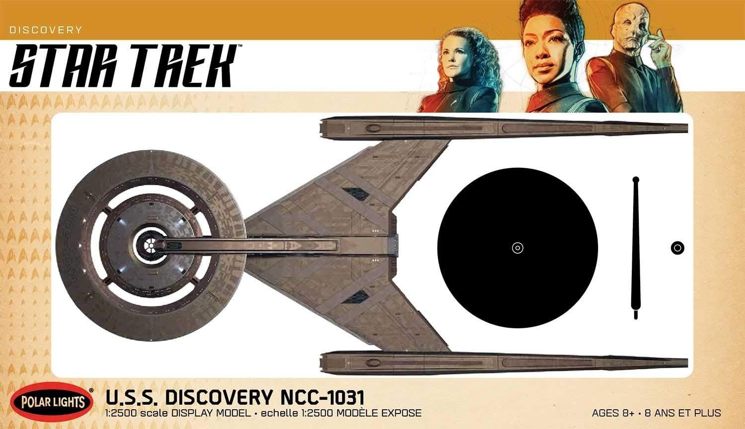 Polar Lights Star Trek Discovery U.S.S. Discovery Prebuilt Display Model 2T 1:2500 Scale Model Kit