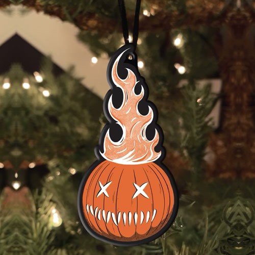 Christmas Ornaments - Holiday Horrors - Trick 'r Treat - Sam O'Lantern Pumpkin Metal Ornament