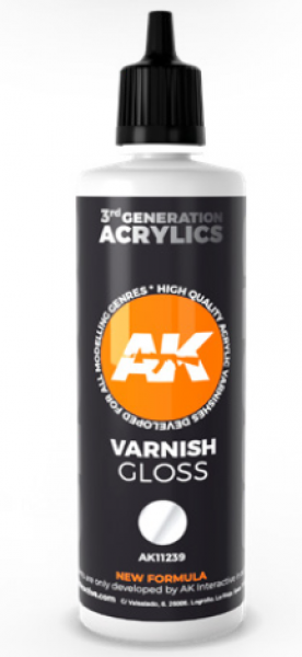 AK-Interactive 3rd Gen Gloss Varnish 100ml - Model Building Paints and Tools # 11239