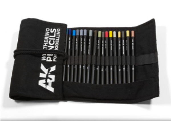 AK AK10048 Weathering Pencils Full Range Cloth CASE (37 waterpencil Colors)