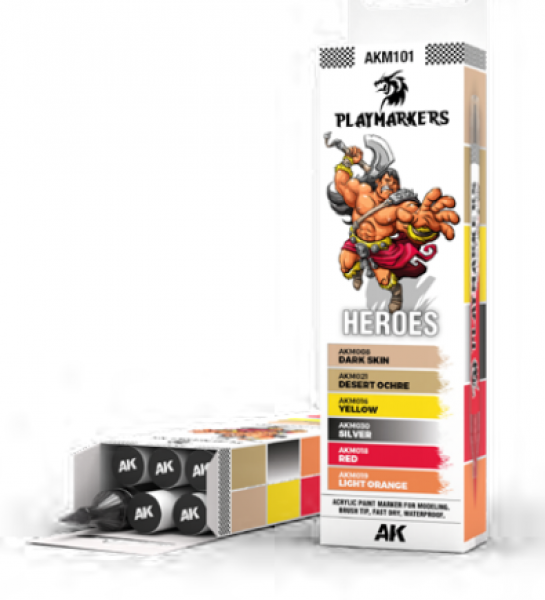 AK Interactive PLAYMARKERS SET AKM101 HEROES (6x)