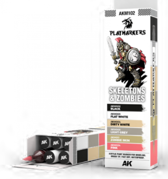 AK Interactive PLAYMARKERS SET AKM102 SKELETONS & ZOMBIES (6x)