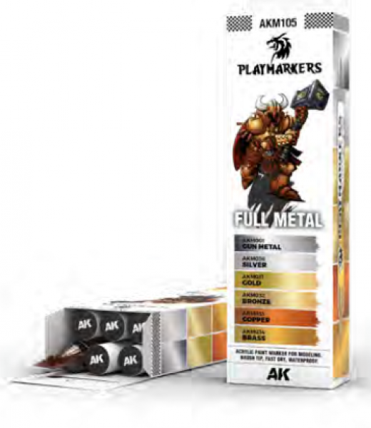 AK Interactive PLAYMARKERS SET AKM105 FULL METAL (6x)