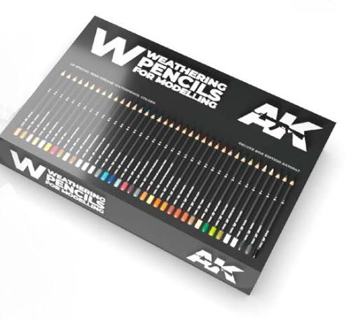 AK Interactive AK10047 Weathering Pencil Box Deluxe Edition (37 Colors)